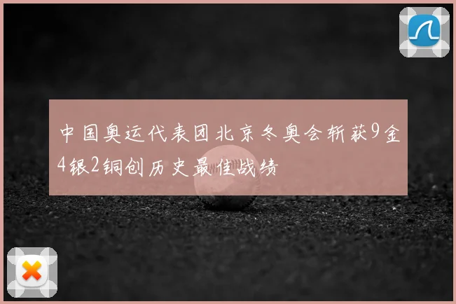 中国奥运代表团北京冬奥会斩获9金4银2铜创历史最佳战绩