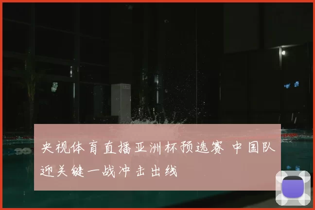 央视体育直播亚洲杯预选赛 中国队迎关键一战冲击出线