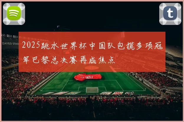 2025跳水世界杯中国队包揽多项冠军巴黎总决赛再成焦点